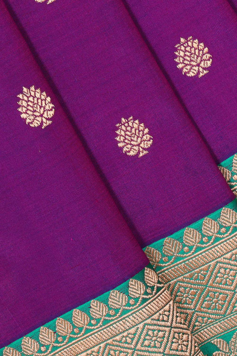 Image of Banarasi Khatan Silk Purple Saree