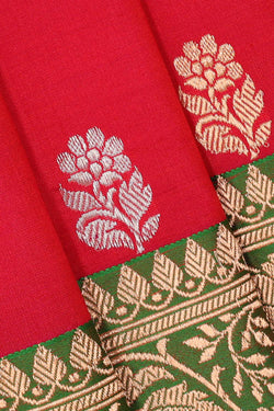 Image of Banarasi Khatan Silk Red Saree