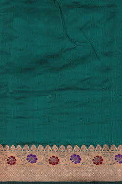 Image of Banarasi Khatan Silk Teal Green Saree