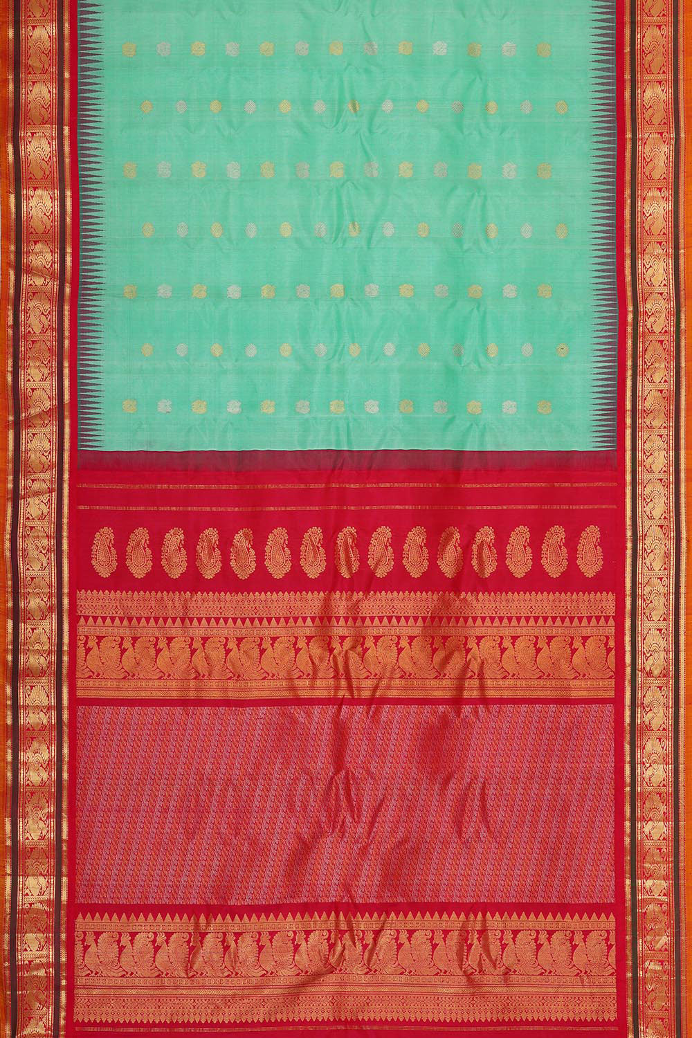 Gadwal Silk Mint Green Saree