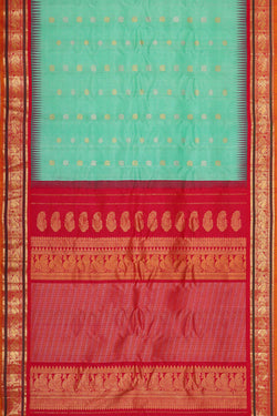 Image of Gadwal Silk Mint Green Saree