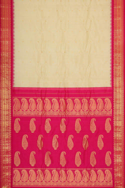 Image of Gadwal Organza Light Yellow Saree