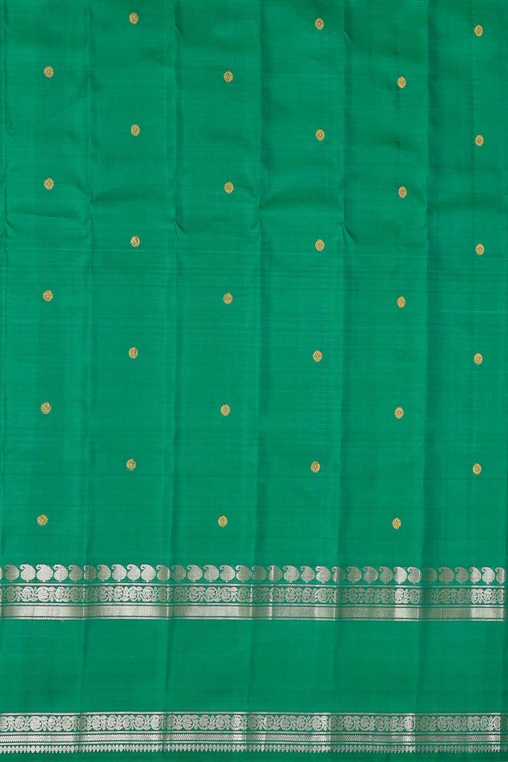 Gadwal Silk Turquoise Green Saree