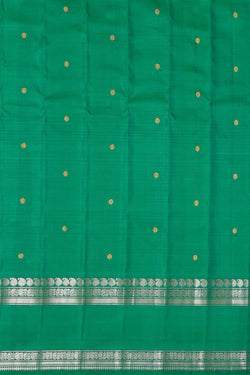 Image of Gadwal Silk Turquoise Green Saree