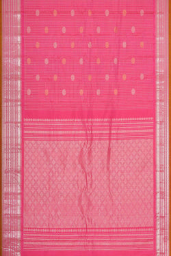 Image of Gadwal Silk Bright Pink Saree