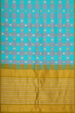 Image of Gadwal Silk Sky Blue Saree