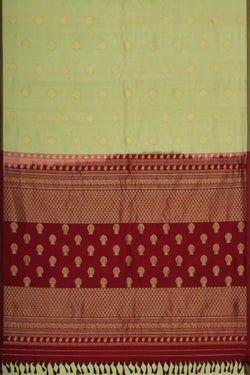 Image of Gadwal Silk Light Pista Green Saree