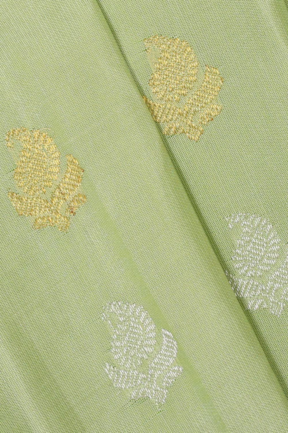 Gadwal Silk Pista Green Saree