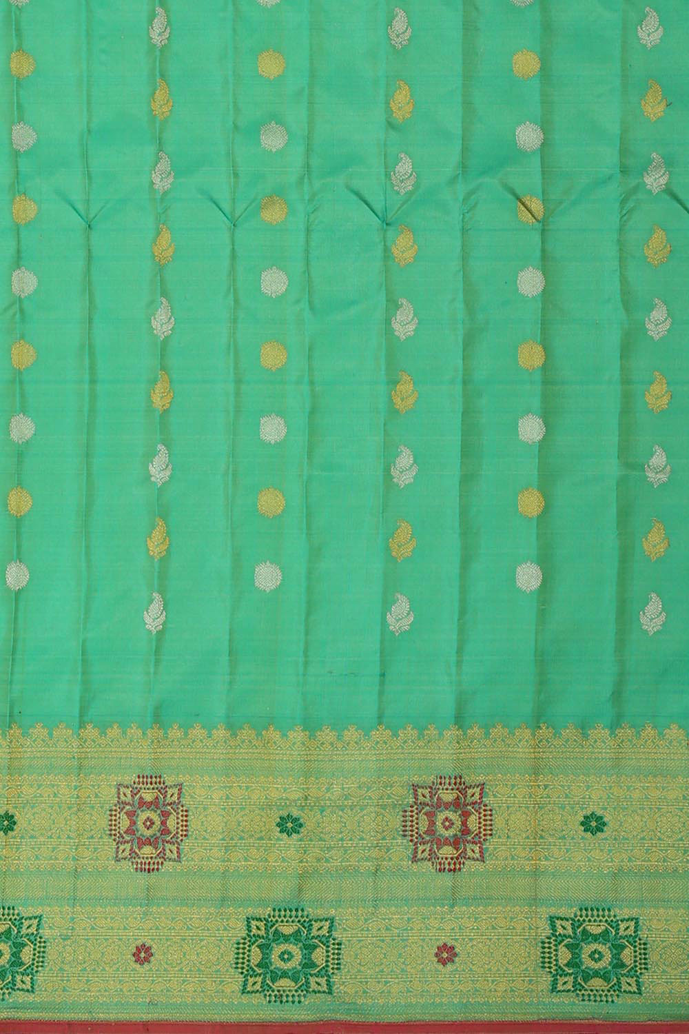 Gadwal Silk Pista Green Saree