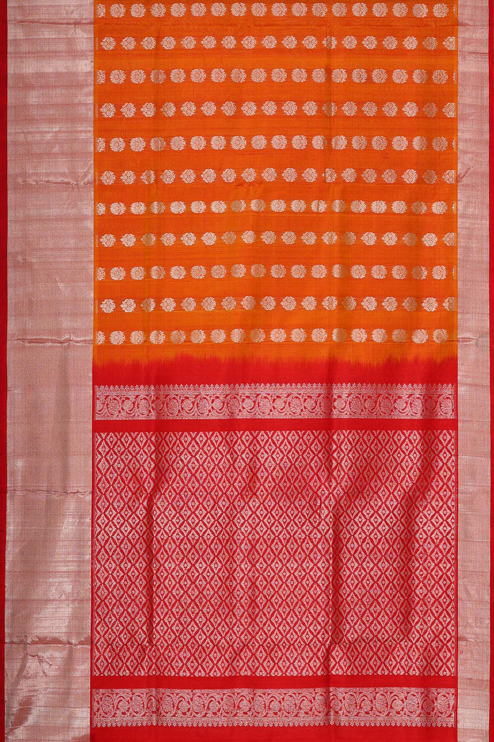 Collection of Venkatagiri Silk Orange Saree in a gallery layout