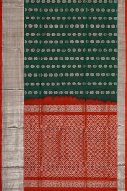 Collection of Venkatagiri Silk Bottle Green Saree in a gallery layout