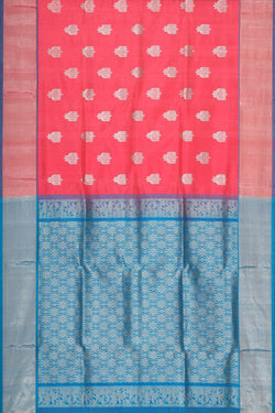 Image of Venkatagiri Silk Pinkish Red Saree