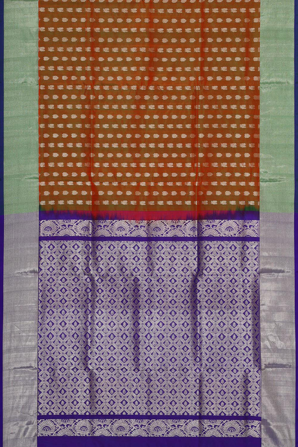 Image of Venkatagiri Silk Orangish Brown Saree