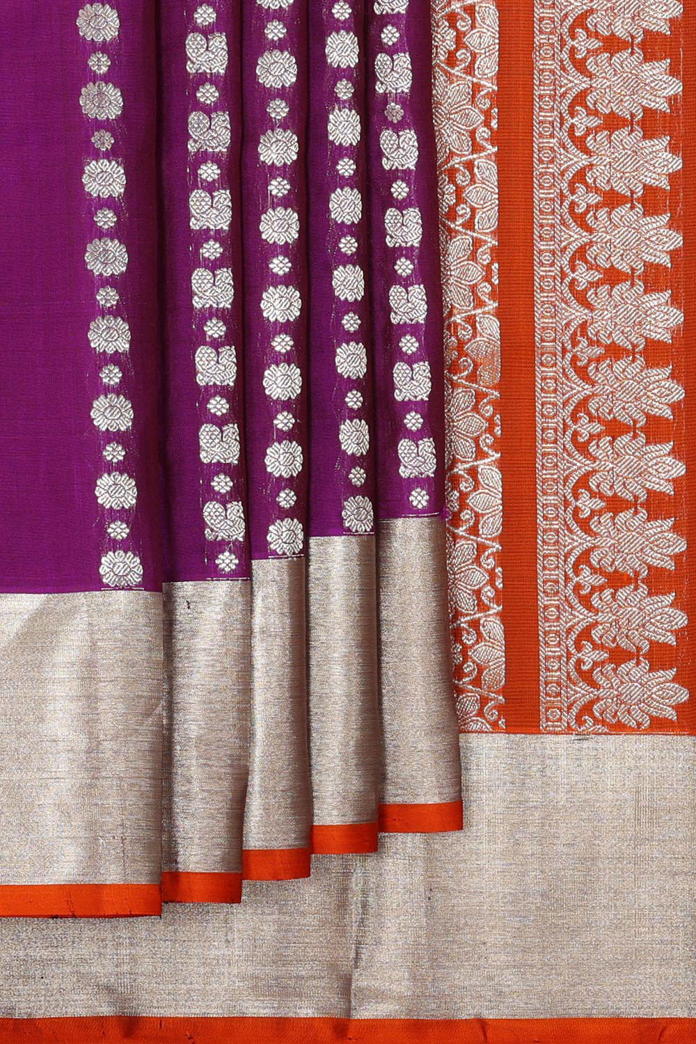 Collection of Venkatagiri Silk Magenta Purple Saree in a gallery layout