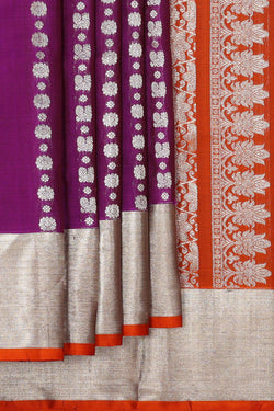 Collection of Venkatagiri Silk Magenta Purple Saree in a gallery layout