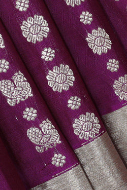 Collection of Venkatagiri Silk Magenta Purple Saree in a gallery layout