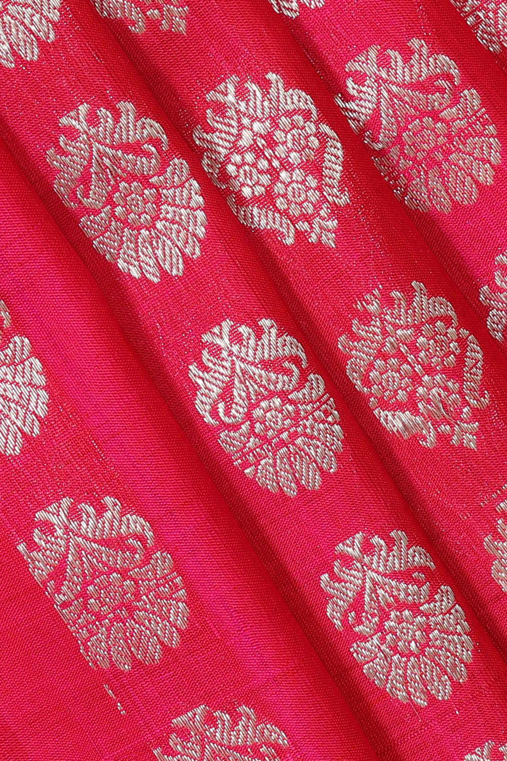 Venkatagiri Silk Pinkish Red Saree