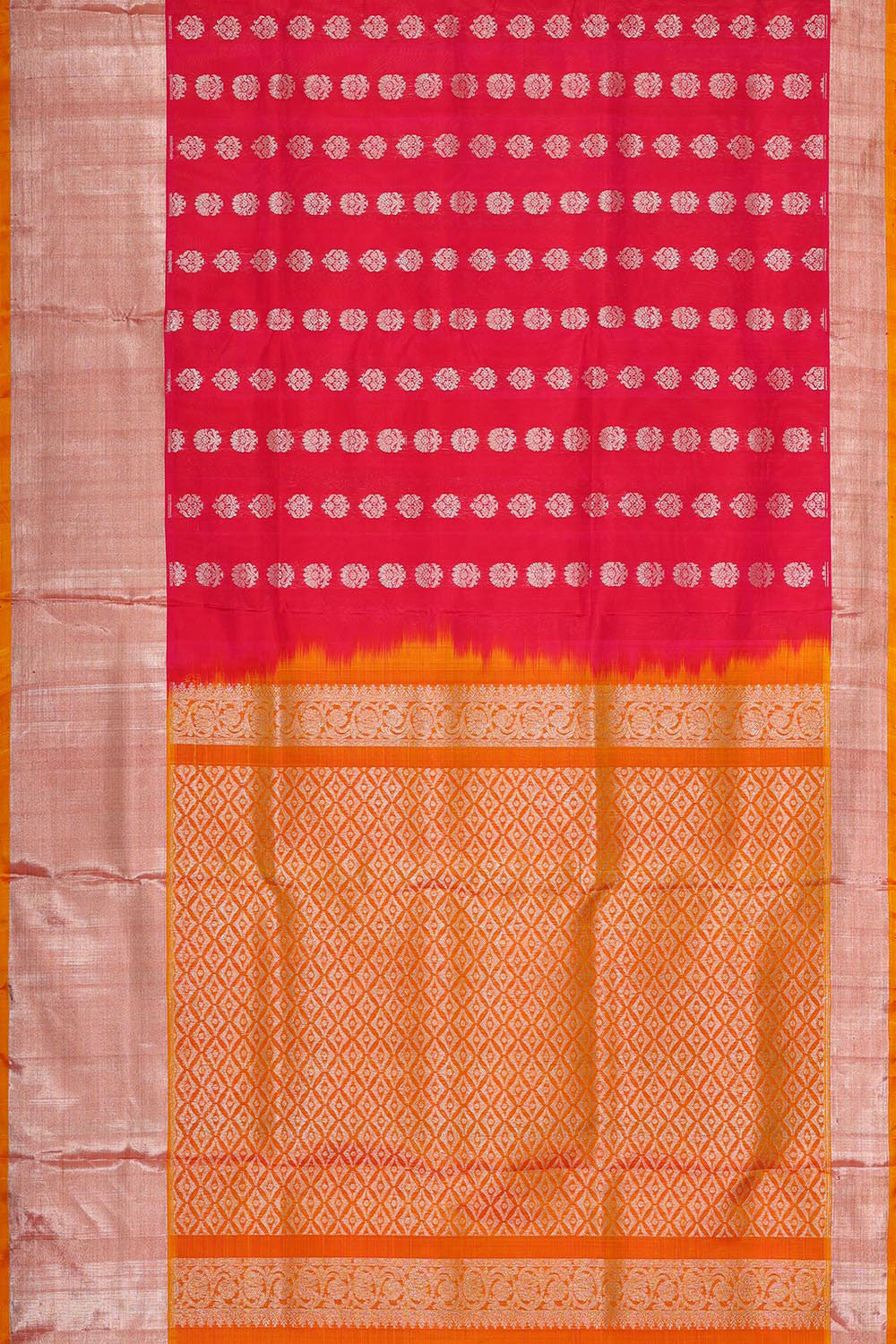 Venkatagiri Silk Pinkish Red Saree