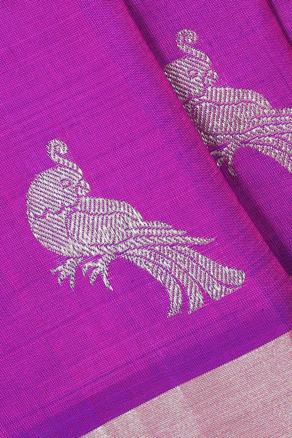 Collection of Venkatagiri Silk Magenta Saree in a gallery layout