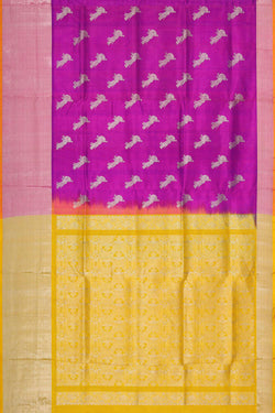 Collection of Venkatagiri Silk Magenta Saree in a gallery layout