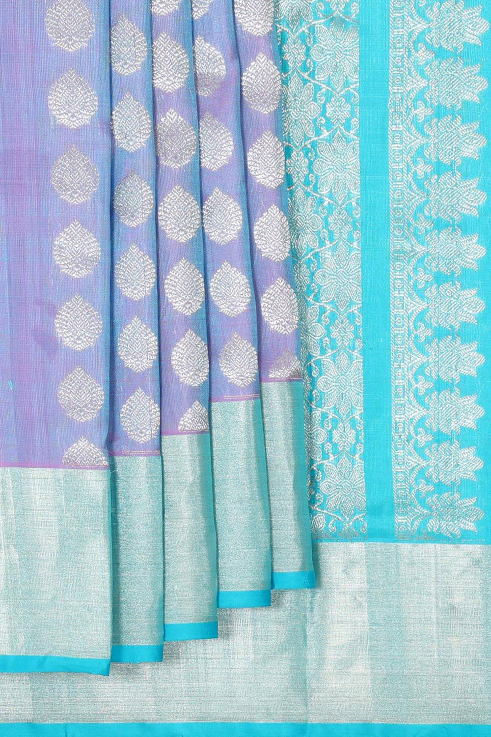 Collection of Venkatagiri Silk Light Bluish Purple Saree in a gallery layout