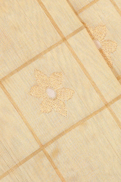 Collection of Chanderi Silk Light Yellow Saree in a gallery layout