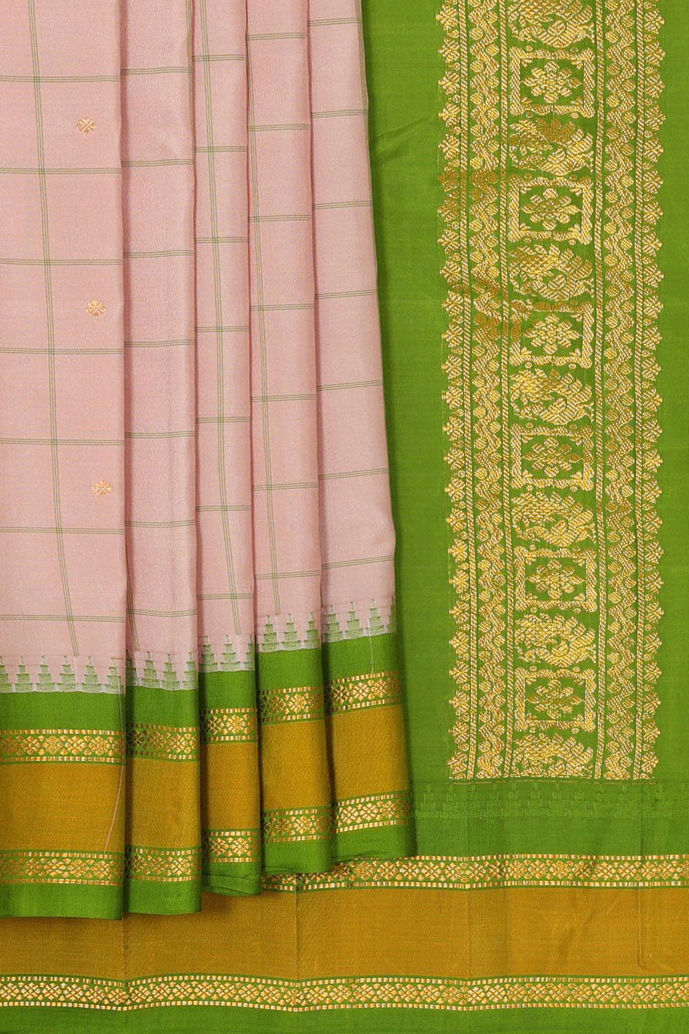 Gadwal Silk Light Onion Pink Saree