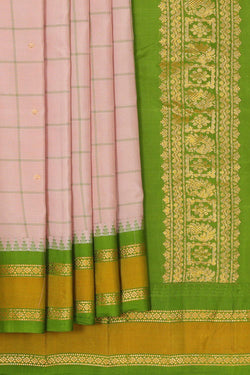 Image of Gadwal Silk Light Onion Pink Saree