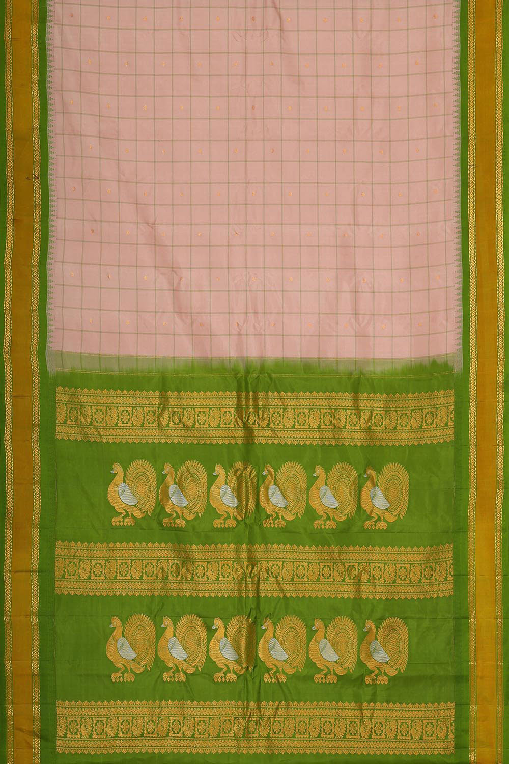 Gadwal Silk Light Onion Pink Saree