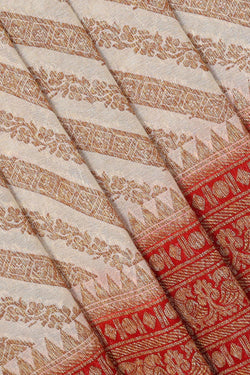 Collection of Banarasi Georgette Off White Saree in a gallery layout