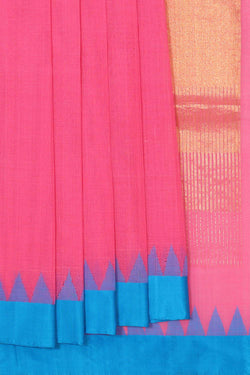 Collection of Uppada Handwoven Rose Pink Jamdani Saree in a gallery layout