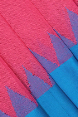 Collection of Uppada Handwoven Rose Pink Jamdani Saree in a gallery layout