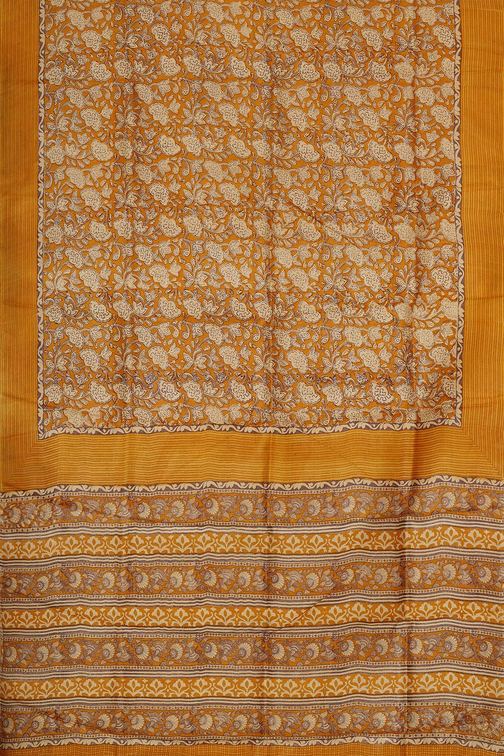 Collection of Tussar Silk Dark Mustard Yellow Saree in a gallery layout