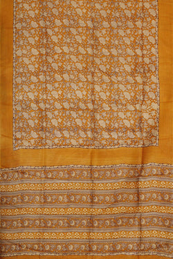 Collection of Tussar Silk Dark Mustard Yellow Saree in a gallery layout