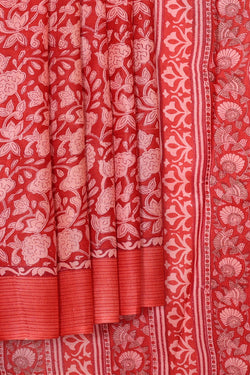 Collection of Tussar Silk Red Saree in a gallery layout