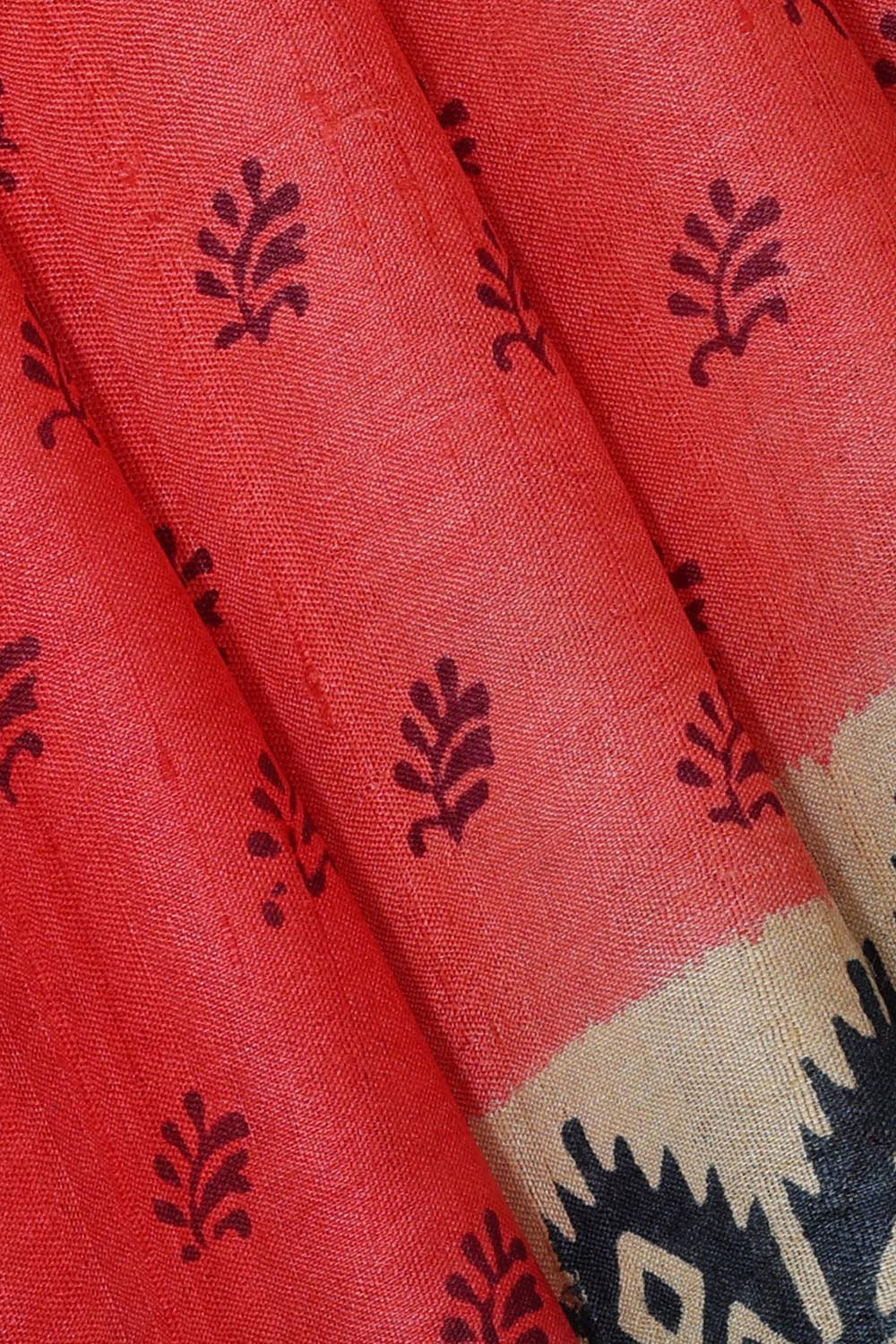 Collection of Tussar Silk Light Red Saree in a gallery layout