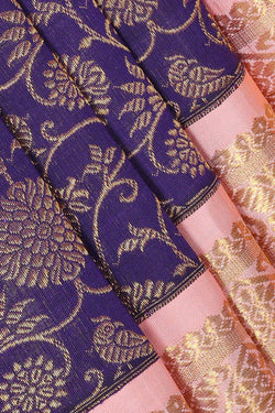 Collection of Kanchipattu Purple Brocade Saree in a gallery layout