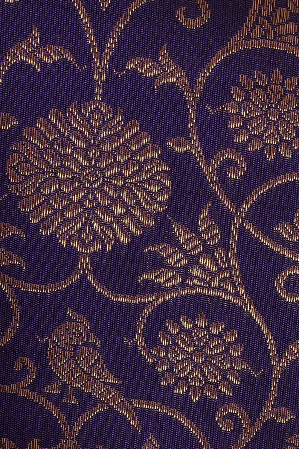 Image of Kanchipattu Navy Blue Brocade Saree