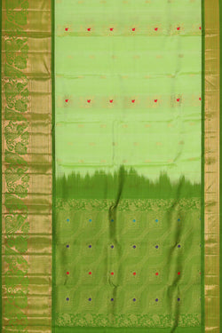 Collection of Kanchipattu Fresh Green Brocade Saree in a gallery layout