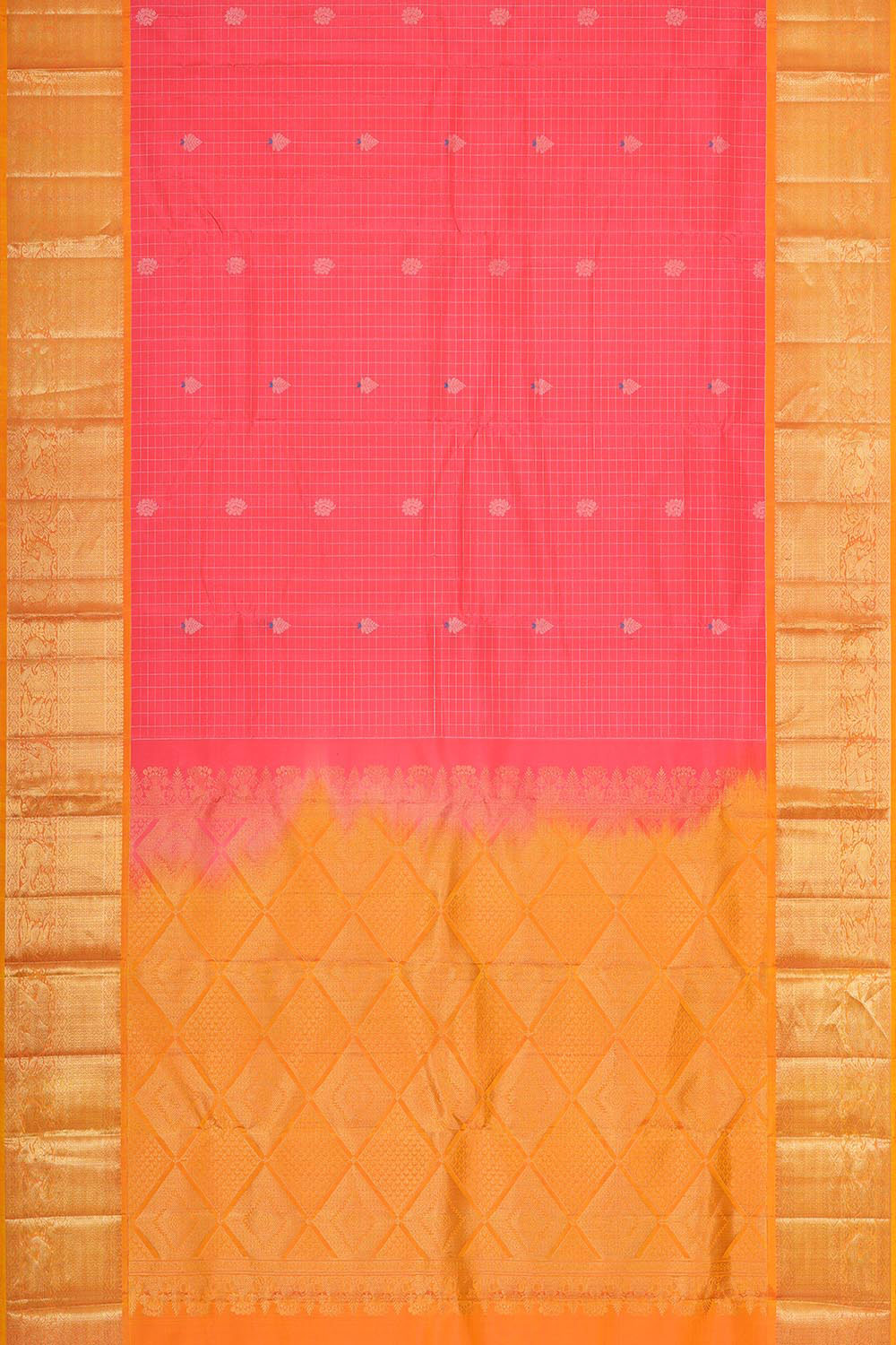 Collection of Kanchipattu Peach Pink Brocade Saree in a gallery layout