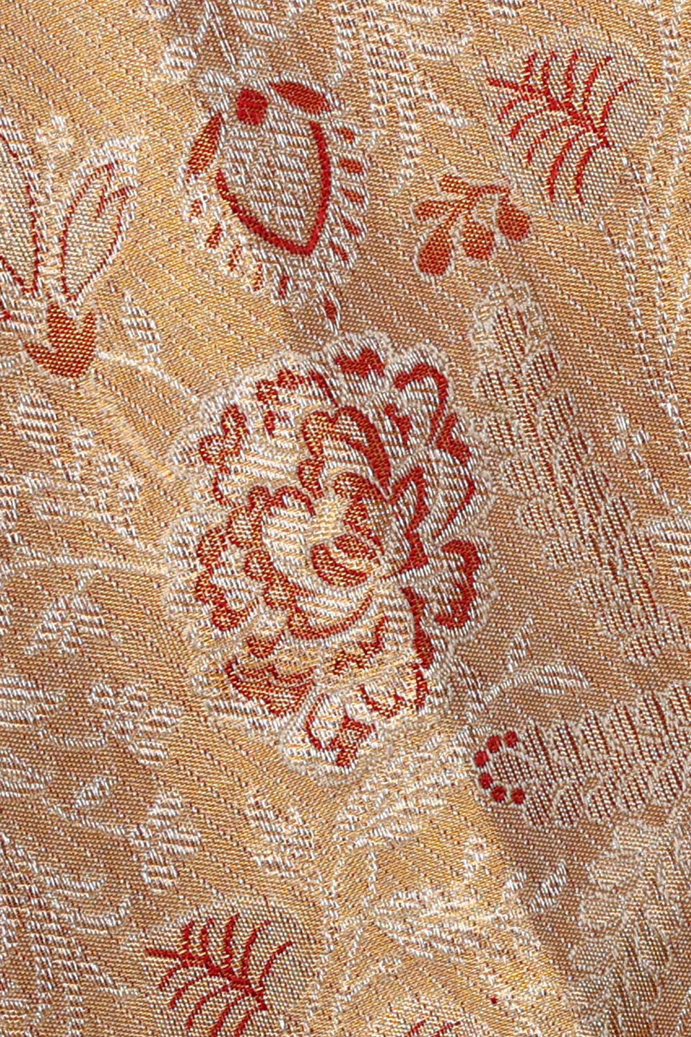 Collection of Kanchipattu Ivory Cream Tissue Brocade Saree in a gallery layout