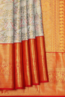 Collection of Kanchipattu Light Pista Green Tissue Brocade Saree in a gallery layout