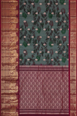 Collection of Kanchipattu Grey Brocade Saree in a gallery layout