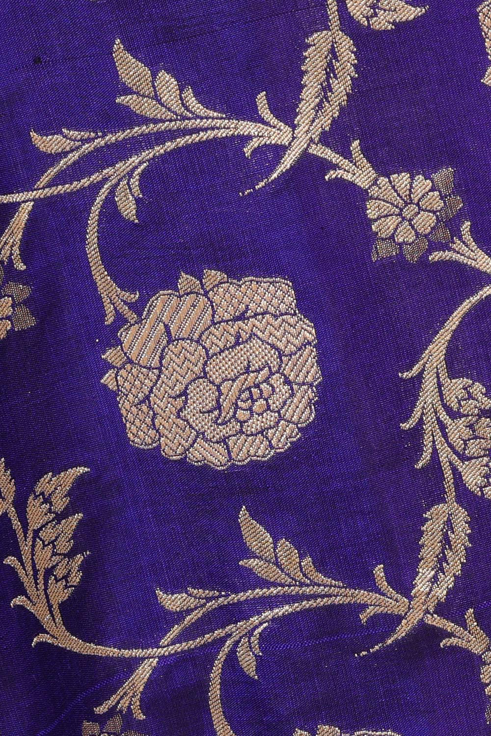 Collection of Banarasi Silk Purple Blue Saree in a gallery layout