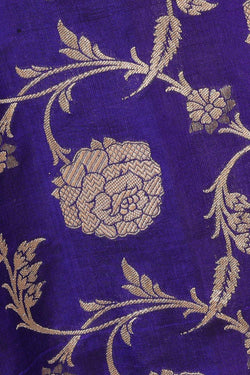 Collection of Banarasi Silk Purple Blue Saree in a gallery layout