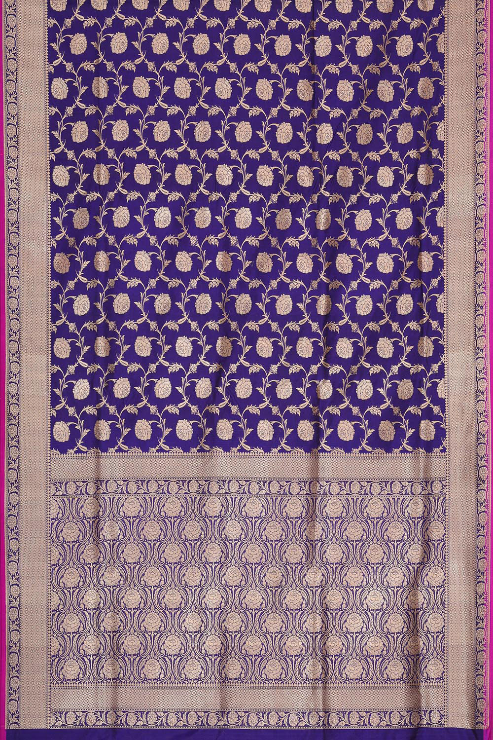 Collection of Banarasi Silk Purple Blue Saree in a gallery layout