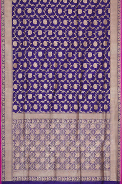 Collection of Banarasi Silk Purple Blue Saree in a gallery layout