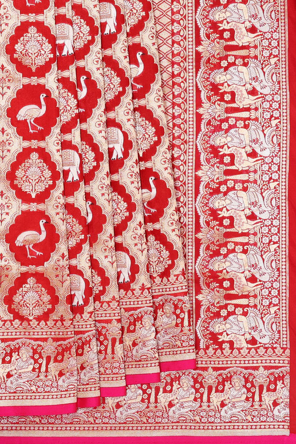 Collection of Banarasi Silk Red Saree in a gallery layout