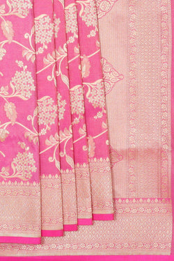 Collection of Banarasi Silk Rose Pink Saree in a gallery layout