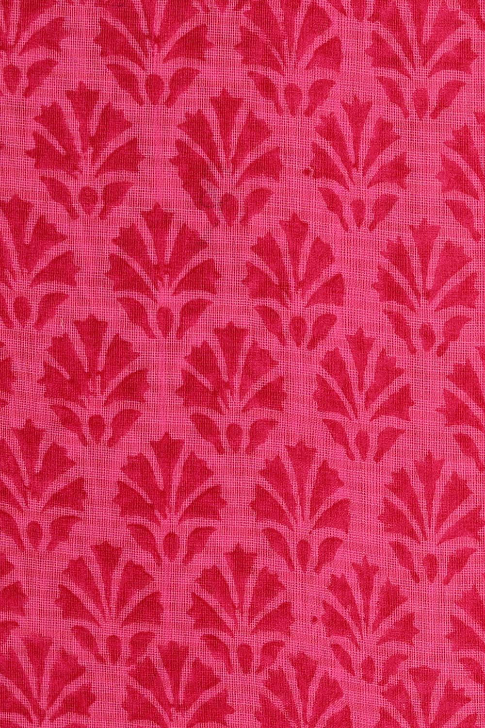 Collection of Maheshwari Cotton Block Printed Pink Saree in a gallery layout